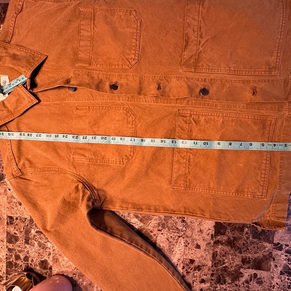 Madewell Men's Garment Dyed Canvas Chore Coat Amber Color Size Medium - Picture 9 of 10
